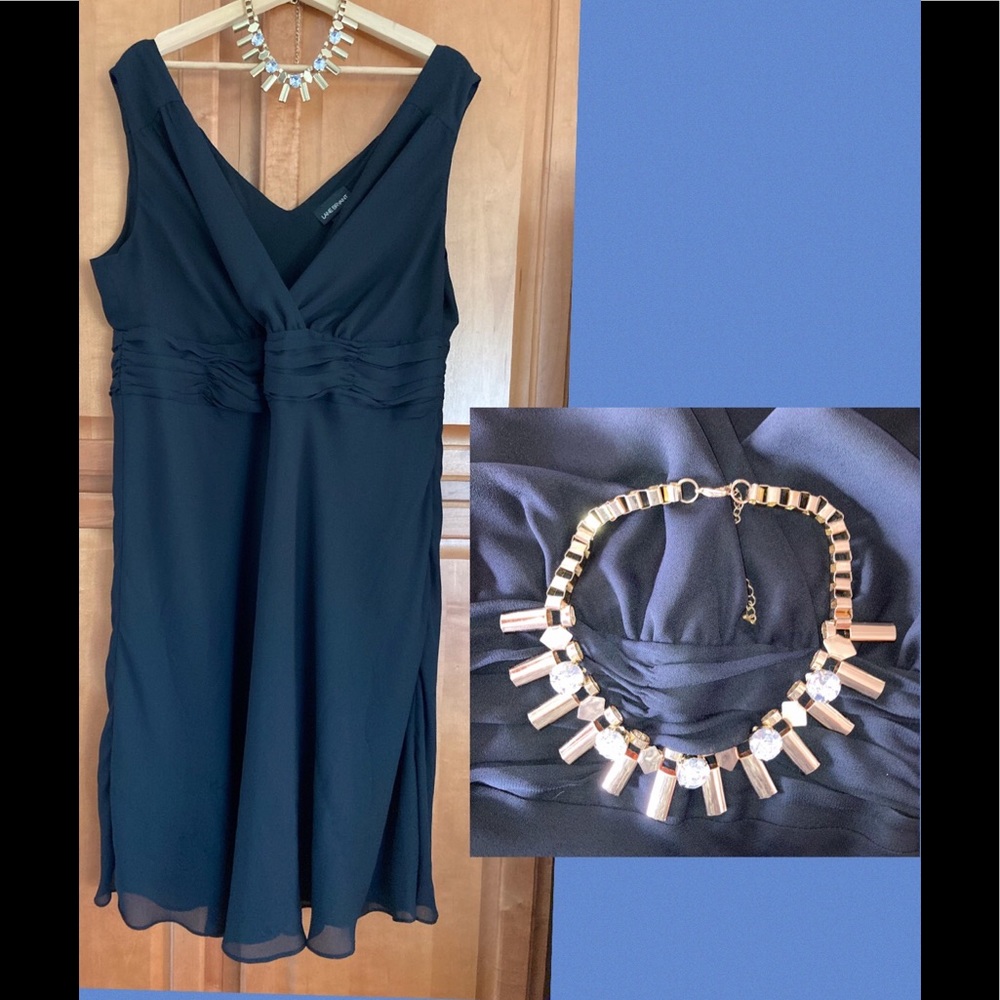 ➕Lot Lane Bryant Dress Necklace 20 Black Gold